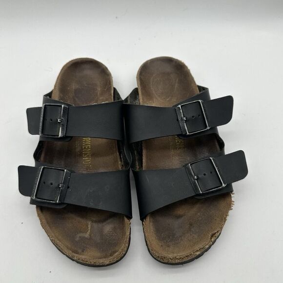 Womens Size 39 US 8.5 Birkenstock Arizona Black Birko-Flor Sandals Slip On - Picture 3 of 11